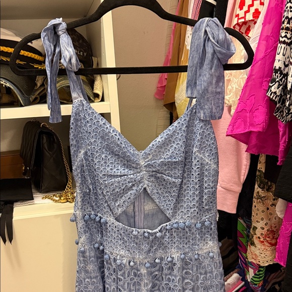 Saylor Blue Lace Jumpsuit - Picture 2 of 4